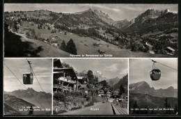 AK Gryon, Le Télé-cabine Vue Sur Les Dents-du-Midi, Panorama De Barboleusaz  - Funiculaires