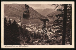 AK Mariazell, Ortsansicht Mit Der Schwebebahn  - Funiculares