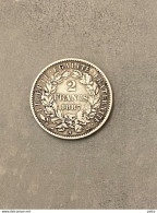 Pièce De 2 Francs Cérès 1887A Argent  / Vendu En L’état (29) - Autres & Non Classés