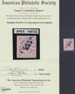 SHANGHAI 1877, 1 CAND Ovpr. On 3 CANDs Rose P.15, Tied SHANGHAI (CERTIFCATE) - Altri & Non Classificati