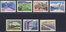 CHINA 1979, "Great Wall + Railway Constructions", 2 Series T.36 + T.38 UM - Colecciones & Series