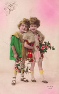 [-5%] FETES ET VOEUX - Noël - Des Enfants Tenant Des Bouquets De Fleurs - Colorisé - Carte Postale Ancienne - Andere & Zonder Classificatie