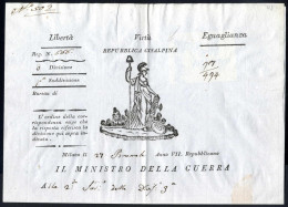 Cover 1793, Lettera Del Ministro Della Guerra Del 27 Brumale, Anno VII Repubblicano, Alla 2.a Sud. Della Divis. 3a, Con  - Lombardy-Venetia