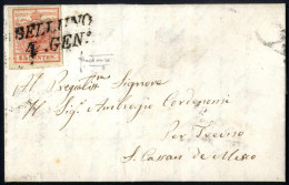 Cover 1850, Lotto Di 15 Lettere Ed Un Frontespizio, Di Cui 14 Affrancata Con 15 Cent. Rosso, Una Con Due Esemplari Del 1 - Lombardo-Veneto