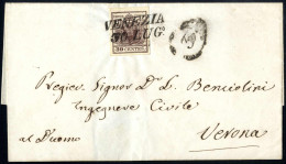 Cover 1850, Insieme Di 13 Lettere, Tutte Affrancata Con 30 Cent. Carta A Mano, I E II Tipo, Tutti Con Buoni/ampi Margini - Lombardo-Veneto
