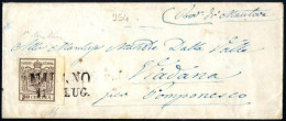Cover 1850, Lettera Del 11.7.1850 Da Milano A Viadana Affrancata Con 30 Cent. Bruno Chiaro, Carta A Mano, I Tipo E I Tir - Lombardo-Veneto