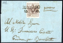 Cover 1851, Lettera Completa Del Testo Del 15.8.1851 Da Recoaro Via Padova A Bovolenta, Affrancata Con 30 Cent. Bruno Ch - Lombardije-Venetië