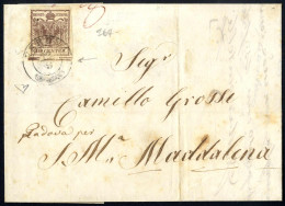 Cover 1851, Lettera Del 13.9.1851 Da Verona A S.M.Maddalena, Affrancata Con 30 Cent. Bruno, Carta A Mano, I Tipo, Ampi M - Lombardo-Venetien
