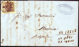 Cover 1850/58, 9 Lettere Con Annulli Di Lusso, 15,30,45 C. Carta A Mano, Cinque Con 15 C. E Una Con 30 C. Carta A Macchi - Lombardo-Venetien