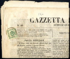 Cover 1955, Quattro Giornali (Gazzetta Piemontese) Per Milano Tassate Con Un Segnatsse Per Giornali 2 Kr. Verde Grigio ( - Lombardy-Venetia