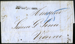 Cover 1860, Lettera Completa Del Testo In Porto Dovuto Del 18.4.1860 Da Napoli Via Brindisi, Poi Col Lloyd Austriaco A T - Napoli