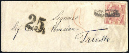 Cover 1860, Lettera Del 5.4.1860 Da Napoli Per Lo Stato Pontificio A Trieste, Affrancata Con 10 Gr. Carminio Rosa II Tav - Napels