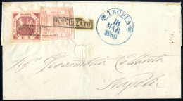 Cover TROPEA: Lettera Del 18.3.1860 Da Tropea A Napoli, Affrancata Con 1 Gr. Rosa Chiaro I Tavola E 2 Gr. Carminio III T - Napels
