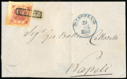 Cover TROPEA: Lettera Del 29.1.1860 Da Tropea A Napoli, Affrancata Con 2 Gr. Carminio I Tavola, Ben Marginato Con Bordo  - Napoli