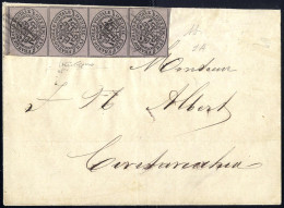 Cover 1866, Lettera Del 17.1.1866 Da Roma A Civitavecchia, Affrancata Per Il Porto Di 2 Baj. Con Una Striscia Verticale  - Kirchenstaaten