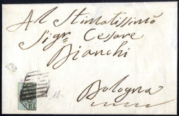 Cover 1858, Lettera Del Novembre 1858 Diretta A Bologna, Affrancata Con La Metà Verticale Di Sinistra Di Un Esemplare De - Kerkelijke Staten