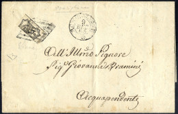 Cover 1865, Lettera Completa Del Testo Del 9.12.1865 Da Ronciglione Ad Acquapendente, Affrancata Con La Metà Di Destra D - Kirchenstaaten