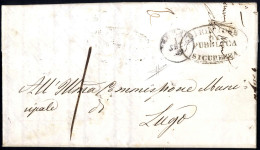 Cover 1859, Lettera "non Affrancata" Del Primo Giorno Dell' Emissione Dei Francobolli Da Ferrara 1 Settembre 1859 Per Lu - Romagna