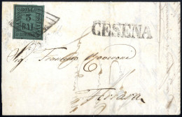 Cover 1859, Lettera Del 28.9.1859 Da Cesena A Ferrara, Affrancata Per Il Primo Porto Di Lettere Viaggiate Tra Due Direzi - Romagna