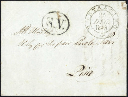 Cover 1848, STRADA FERRATA LEOPOLDA: Lettera Del 26.12.1848 Da Montalcino A Pisa, Timbro C2 "MONTALCINO, 26 DIC. 1848";  - Toskana