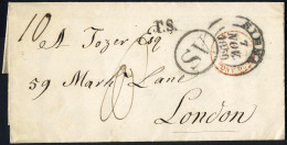 Cover 1850, STRADA FERRATA CENTRALE TOSCANA, Lettera Del 6.11.1850 Da Siena A London, Timbro Di Partenza "SIENA, 7 NOV.  - Toscane