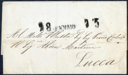Cover 1852-1860, STRADA FERRATA LUCCHESE: Collezione Di 11 Lettere Montate Su Fogli Da Esposizione Con Dettagliata Descr - Toskana