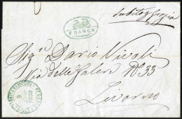 Cover 1858, STRADA FERRATA MARIA ANTONIA: Lettera Del 6.7.1858 Da Pistoja A Livorno, Timbro C2 "STRADA FERRATA M.A ANTON - Toscane