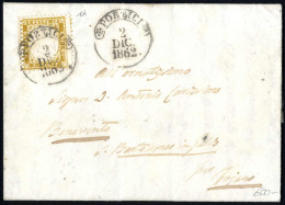 Cover 1862, Lettera Del 2.12.1862 Da Portici A Benevento, Affrancata Con 10 C. Arancio Ocra Dent. 11½ X 12, Ben Dentella - Otros & Sin Clasificación