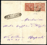 Cover 1896, Fascetta Diretta A Napoli E Affrancata Con 1866 2 Cent. Rosso Mattone Tiratura Di Torino + 2 C. Rosso Bruno  - Autres & Non Classés