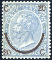 * 1865, 20 Cent. Su 15 Cent. Azzurro, II Tipo, Nuovo Con Piena Gomma Originale (quasi Integra), Molto Ben Centrato E Mol - Autres & Non Classés