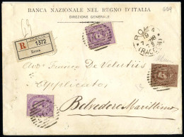 Cover 1888, Raccomandata Del 19.7.1888 Sa Roma A Belvedere Marittimo, Affrancata Per Lire 1,30 Con Umberto I 30 Cent. Br - Altri & Non Classificati