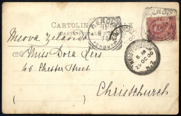 Cover 1900, Cartolina Postale Del 9.9.1900 Da Genova A Christchurch (Nuoa Zelanda), Affrancata Con Umberto I 10 C. Carmi - Autres & Non Classés