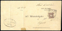 Cover 1898, Lettera Municipale Del 20.1.1898 Da Parma Al Municipio Di Vigatto, Affrancata Con "stemma Di Savoia"1 Cent.  - Autres & Non Classés