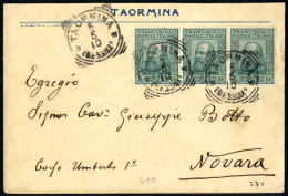 Cover 1910, Due Buste Affrancate Con Francobolli Della Serie "Cinquantenario Del Risorgimento In Sicilia E Del Plebiscit - Other & Unclassified