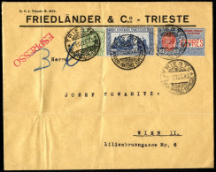 Cover 1926, Lettera Espresso Da Trieste Il 11.12 Per Wien (Austria) Affrancata Con Floreale 25 C., Francesco 1,25 L. Den - Andere & Zonder Classificatie