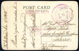 Cover 1918, Cartolina Postale (veduta Di Bethlehem) In Franchigia Del 4.8.1918 Dalla Palestina Per Alassio, Grande Timbr - Andere & Zonder Classificatie