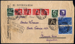 Cover 1936, Campioni Senza Valore Da 125 A 150 Gr. Del 14.8.1936 Da Luino (Varese) Via Marseille A Buenos Aires (Argenti - Other & Unclassified