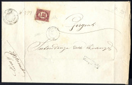 Cover 1875-6, Due Lettere Di Servizio: La Prima Del 28.1.1875 Dall'Ufficio Del Registro Di Sciacca A Girgenti Affrancata - Sonstige & Ohne Zuordnung