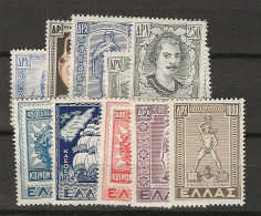 1947 MNH Greece Mi 549-58 Postfris** - Ungebraucht