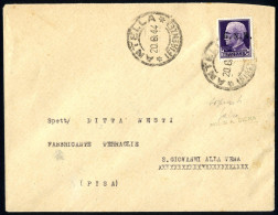 Cover 1944, Lettera Del 20.6.1944 Da Antella (Firenze) A S. Giovanni Alla Vena (Pisa), Affrancato Con Imperiale 50 C. Vi - Autres & Non Classés