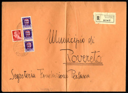 Cover 1944, Plico Raccomandato Del 12.2.1944 Da Rovereto (Lizzanella) Al Municipio Di Rovereto, Affrancato Con Una Stris - Altri & Non Classificati