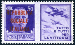 ** 1944, Propaganda Di Guerra 50 C. Violetto Aviazione, Soprastampa Rosso Arancio, Nuova Con Gomma Originale Integra (Sa - Altri & Non Classificati