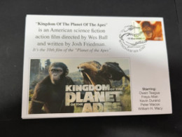 6-5-2024 (4 Z 17) Kingdom Of The Planet Of The Apes (new Movie) With Oranutan Stamp - Gorilles