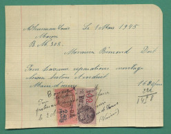 86 Saint Jean De Sauves Humman Maçon 1 Mars 1945 ( Timbres Fiscaux ) - Straßenhandel Und Kleingewerbe