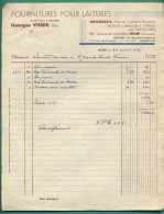 79 Niort Visser Georges Fourniture Pour Laiteries Droguerie, Présure Colorants 24 Avril 1945 - Alimentaire
