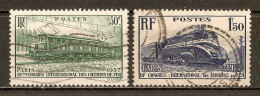 1937 - 13e Congrès International Des Chemins De Fer, à Paris - N°339/340 (cote 10€) - Usati