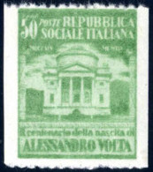 ** 1944/5, Saggio Volta, 50 C. Verde Su Carta Bianca, Dentellatura Orizzontale Di Prova, Non Dentellato Verticalmente, G - Sonstige & Ohne Zuordnung