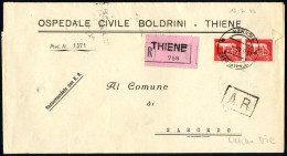 Cover 1946, Lettera Raccomandata Con Risposta Da Thiene Il 13.6 Ultimo Giorno Di Umberto II Per Sarcedo Affrancata Con C - Otros & Sin Clasificación