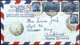 Cover 1949, Aerogramma Del 25.12.1949 Da Napoli A Auckland (Nuova Zelanda), Affrancata Con Risorgimento 100 L. Due Esemp - Autres & Non Classés