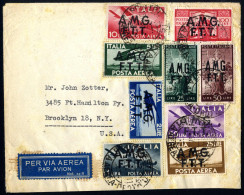 Cover 1947, Lettera Aerea Del 15.10.47 Da Trieste A New York, Affrancata Con 100L + 25L + 50L (Sass. 14+16+17) E Posta A - Andere & Zonder Classificatie